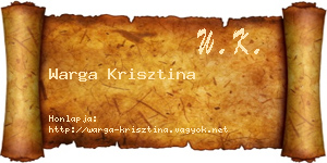 Warga Krisztina névjegykártya